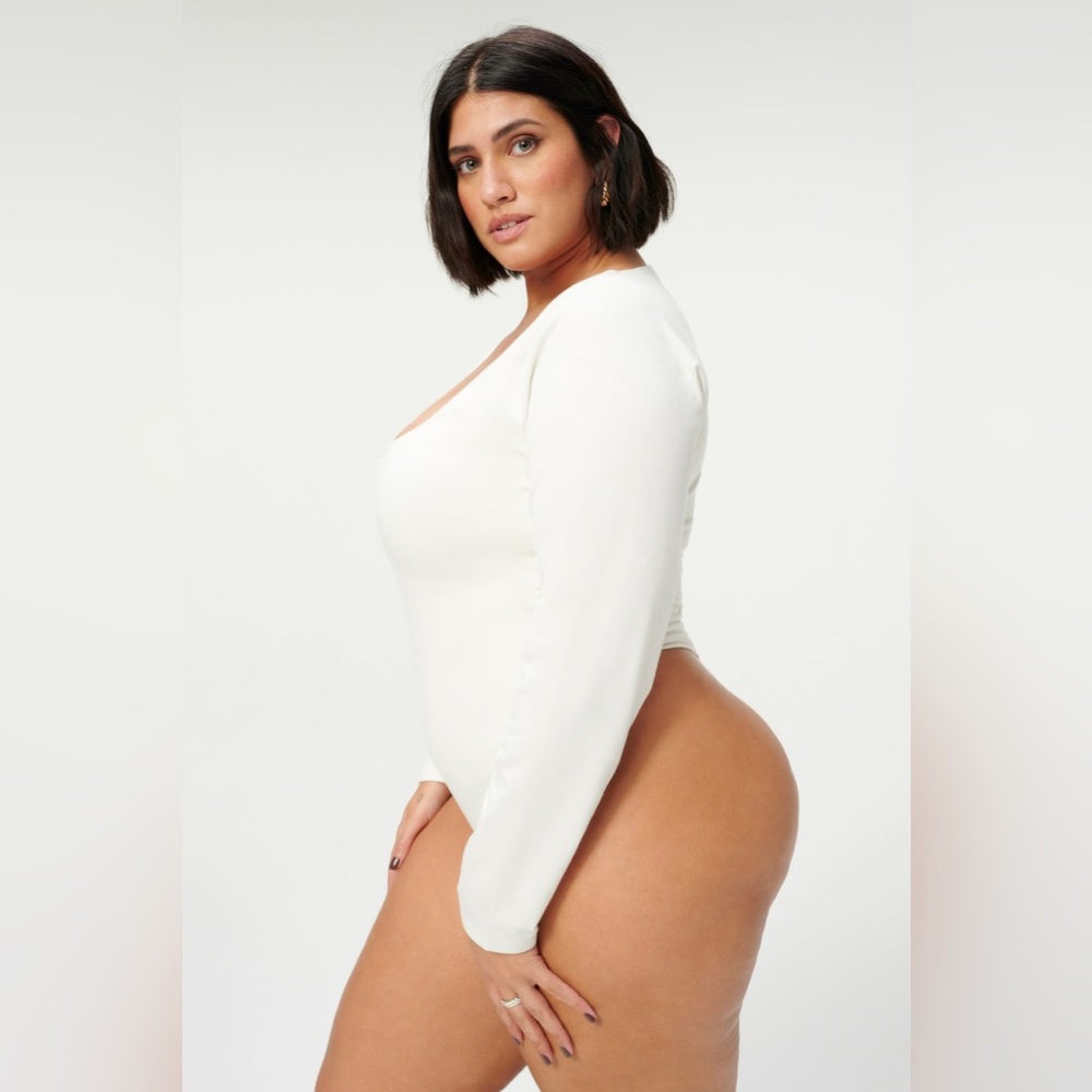 Good American STRETCH JERSEY U RING BODYSUIT in Ivory Size 2 NEW - Picture 6 of 16